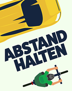 Plakat mit der Aufschrift "Abstand halten" Plakat mit der Aufschrift "Abstand halten"