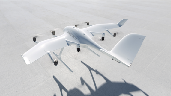 Zum Artikel Wingcopter 198 im Schwebemodus