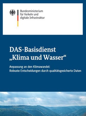 Link öffnet Einzelsicht der Publikation Cover der Broschüre „DAS-Basisdienst„ Klima und Wasser“