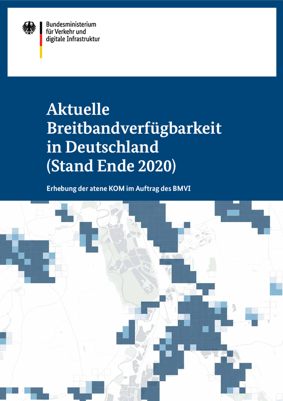 Link öffnet Einzelsicht der Publikation Cover der Broschüre „Aktuelle Breitbandverfügbarkeit in Deutschland (Stand Ende 2020)“