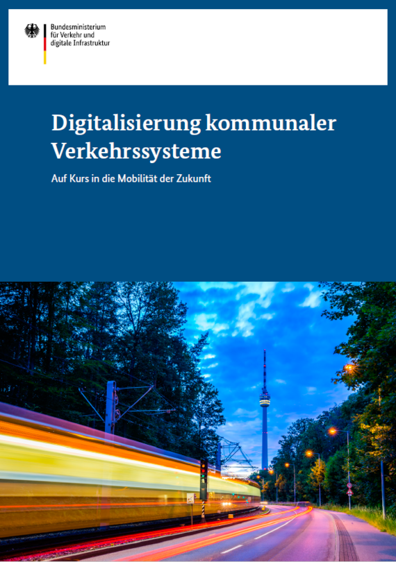 Link öffnet Einzelsicht der Publikation Titelbild der Broschüre "Digitalisierung Kommunaler Verkehrssysteme 2020"