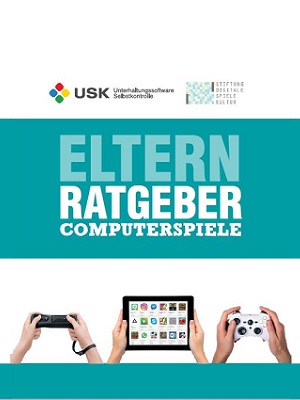 Link öffnet Einzelsicht der Publikation Cover der Broschüre „Elternratgeber Computerspiele“