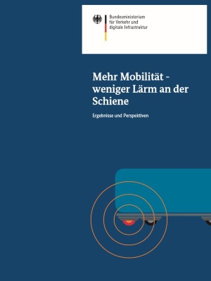 Link öffnet Einzelsicht der Publikation Cover Flyer Mehr Mobilität weniger Lärm an der Schiene Ergebnisse und Perspektive