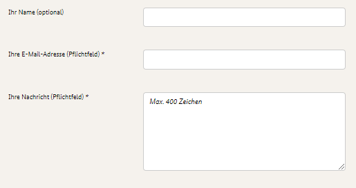 Kontaktformular Kontaktformular